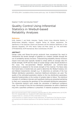 Quality Control Using Inferential Statistics in Weibull
