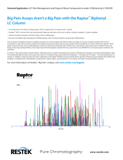 Featured Application: 231 Pain Management and Drugs of