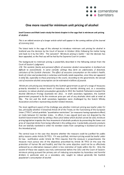 One more round for minimum unit pricing of alcohol