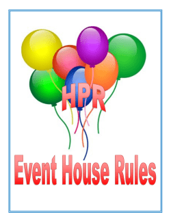 HPR Event House Rules - Hanover Parks and Recreation