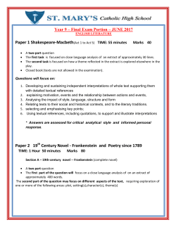 final exam year9 english literature