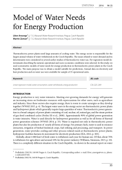Model of Water Needs for Energy Production