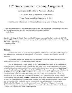 10 Grade Summer Reading Assignment