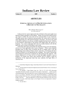 Judicial Advocacy in Pro Se Litigation