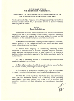Agreement on the civilian protection component of the