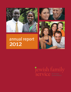 annual report - Jewish Family Service of Western Massachusetts