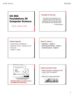 CS 260: Foundations Of Computer Science