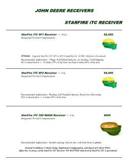 JOHN DEERE RECEIVERS STARFIRE iTC RECEIVER