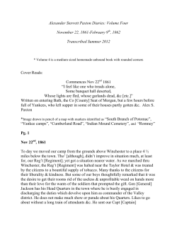 Alexander Sterrett Paxton Diaries: Volume Four November 22, 1861
