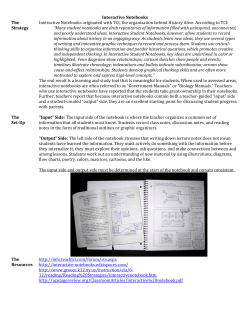 Interactive Notebooks The Strategy Interactive Notebooks originated
