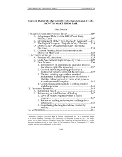 SECRET INDICTMENTS: HOW TO