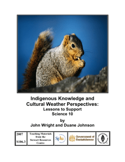Indigenous Knowledge and Cultural Weather Perspectives: