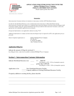 IMP &ndash; IN Interconnection Application (greater than 10 kW)