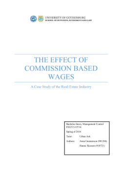 The effect of commission based wages