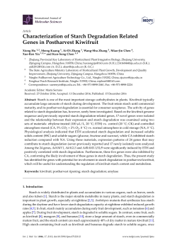 Characterization of Starch Degradation Related Genes in
