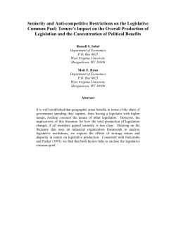 Seniority and Anti-competitive Restrictions on the Legislative