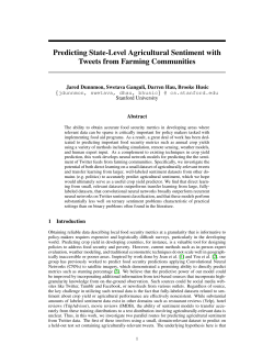 Predicting State-Level Agricultural Sentiment with Tweets from