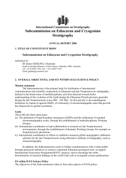 Subcommission on Ediacara and Cryogenian Stratigraphy