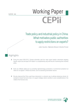 Trade policy and industrial policy in China: What motivates