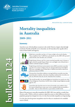 Mortality inequalities in Australia 2009-2011