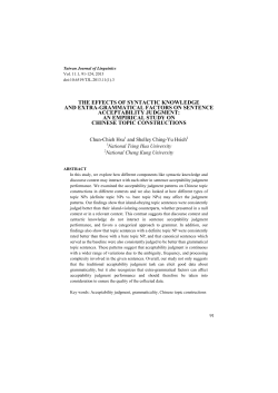 the effects of syntactic knowledge and extra
