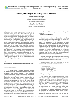 Security of Image Processing Over a Network