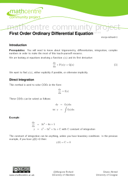 First Order Ordinary Differential Equations