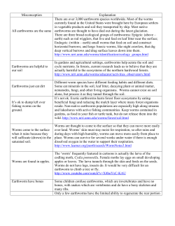 Misconception Explanation All earthworms are the same There are