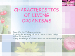 CHARACTERISTICS OF LIVING ORGANISMS