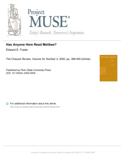 Has Anyone Here Read Melibee?