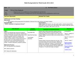 Math Pacing Guide for Third Grade 2012-‐2013