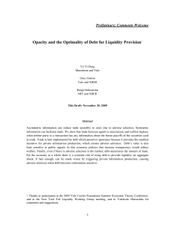 Opacity and the Optimality of Debt for Liquidity