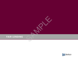 FAIR LENDING COMPLIANCE