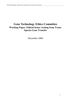 Ethical Issues Arising from Trans-Species Gene Transfer