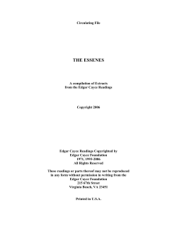 the essenes - Edgar Cayce`s ARE