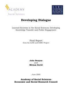 Developing Dialogue - Learned Societies in the Social