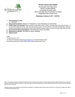 OFFICIAL NOTICE AND AGENDA Kronenwetter Public Safety Study