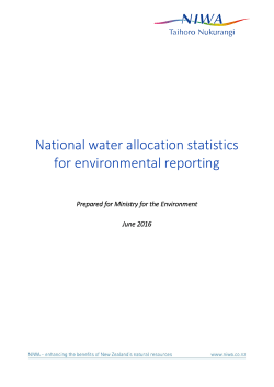NIWA Client report - Ministry for the Environment