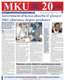 Government of Kenya absorbs 47 pioneer MKU pharmacy degree