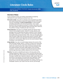 Literature Circle Roles