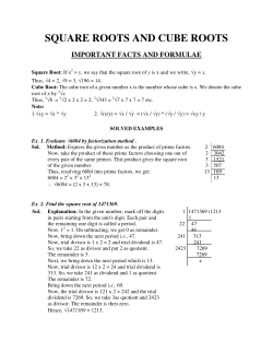 SQUARE ROOTS AND CUBE ROOTS