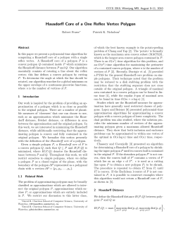 Hausdorff Core of a One Reflex Vertex Polygon