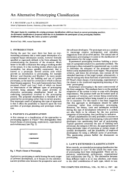 An Alternative Prototyping Classification