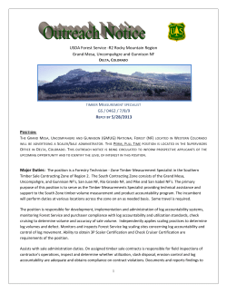 USDA Forest Service -R2 Rocky Mountain Region Grand Mesa