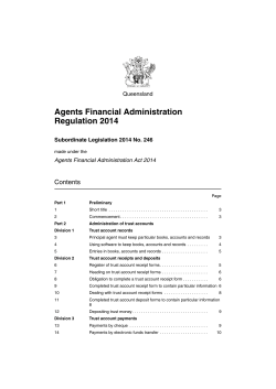 Agents Financial Administration Regulation 2014