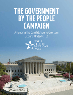 Amending the Constitution to Overturn Citizens United v. FEC