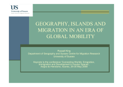 geography, islands and migration in an era of global mobility
