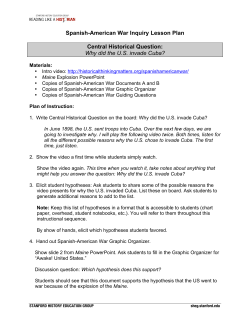 Spanish-American War Inquiry Lesson Plan Central Historical