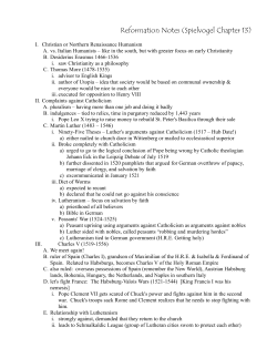 Reformation Notes (Spielvogel Chapter 13)
