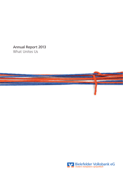 eG Annual Report 2013 What Unites Us